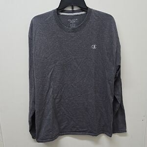 Champion Men's Gray Long Sleeve Shirt - Size L